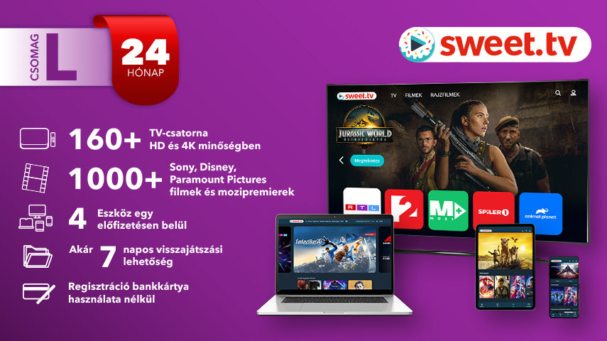 Sweet.tv Előfizetés L csomag – HU – 24 hónap – Digitális Voucher